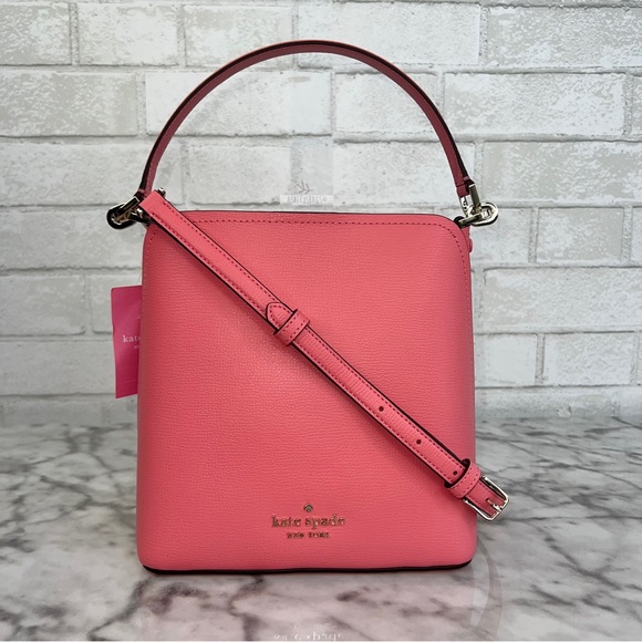 Kate Spade Darcy Bucket Bag & Small Zip Card Case Wallet In Peach Nectar Pink - Picture 2 of 15